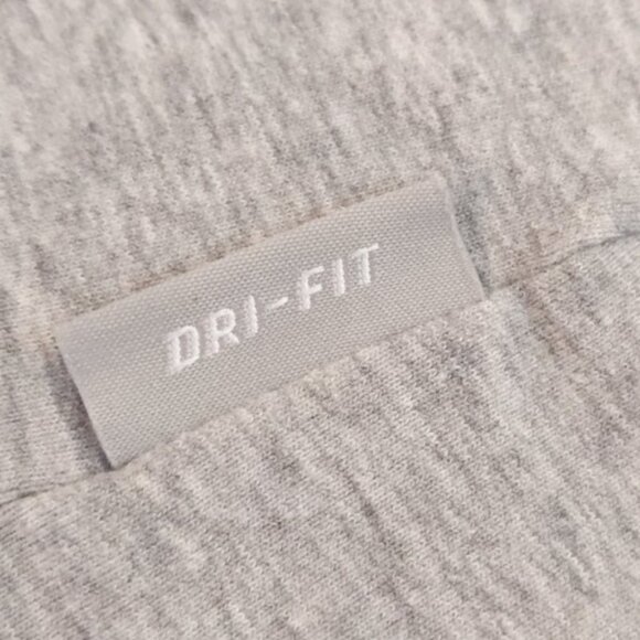 Nike Dri Fit Cotton Tee XL Gray Short Sleeves Crew Neck Swoosh Logo - Picture 3 of 7